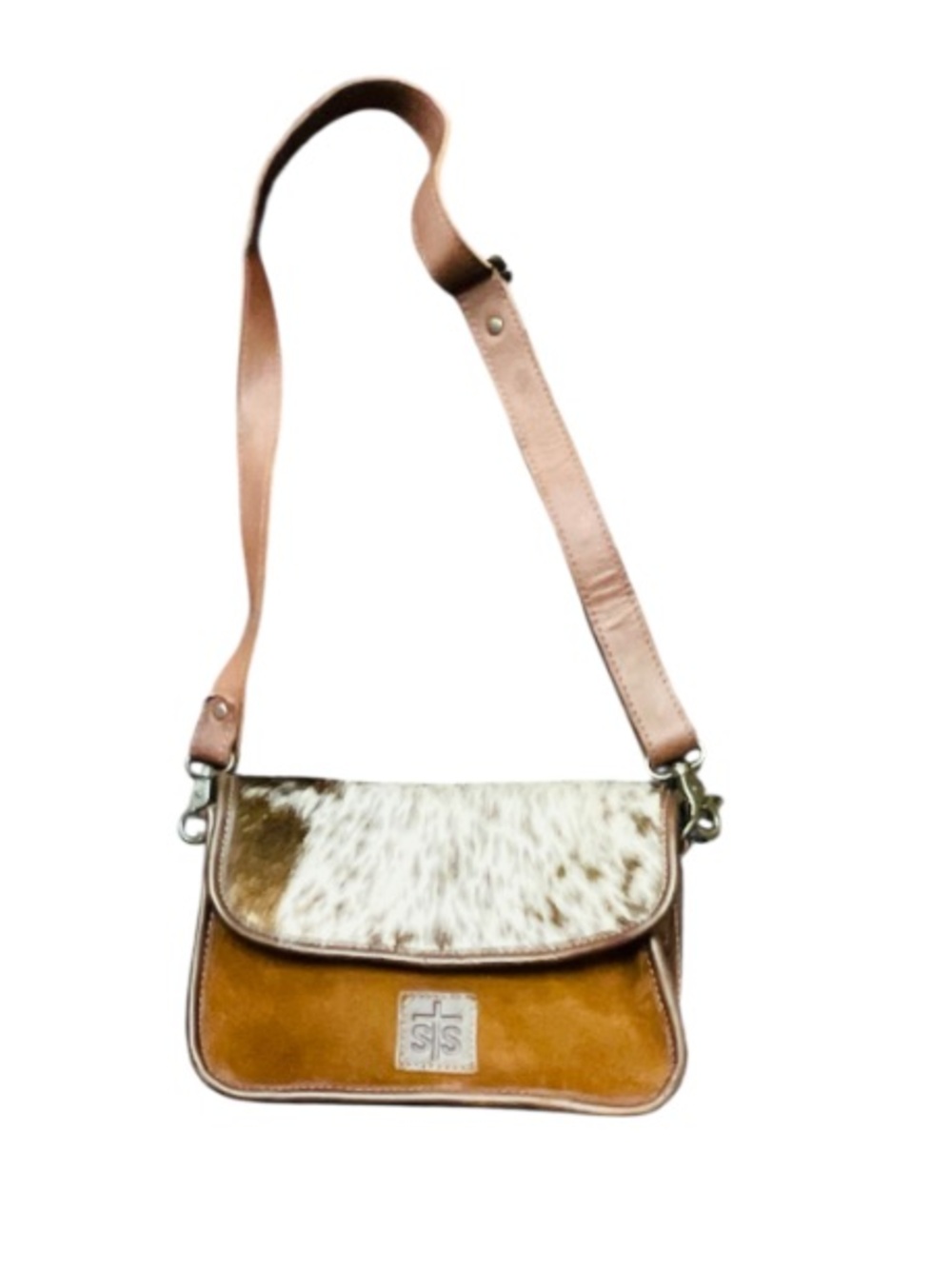 STS Leather Crossbody Bag with Haircalf Accent